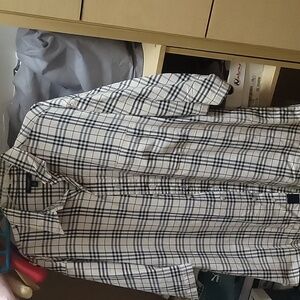 Authentic Burberry Nova check short sleeve mens bottom down shirt w/pocket